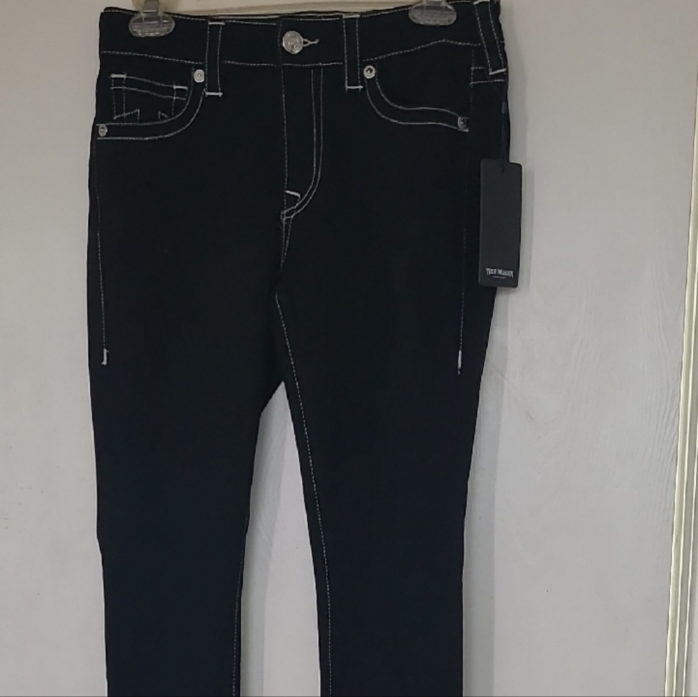 New True Religion Black Skinny Jeans with Stretch Denim